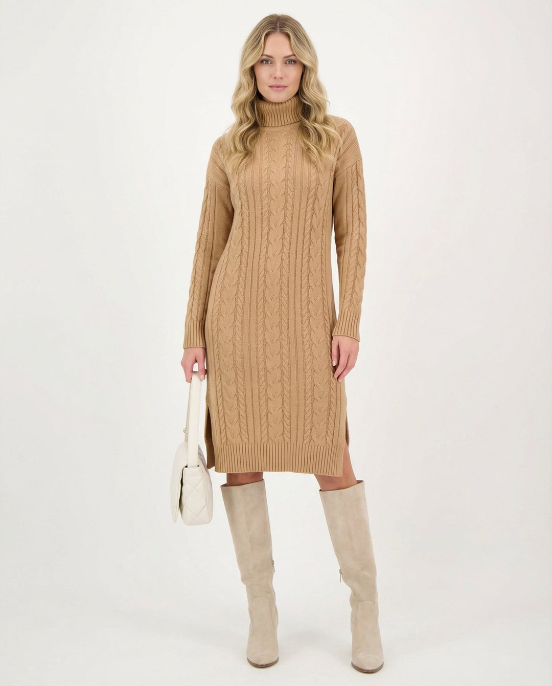 Elegant Warm Knitted Dress Winter | Heidi-Mode