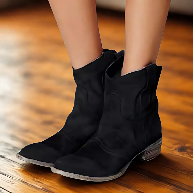 Mune | Ankle Boots - Distressed Look with Low Heel