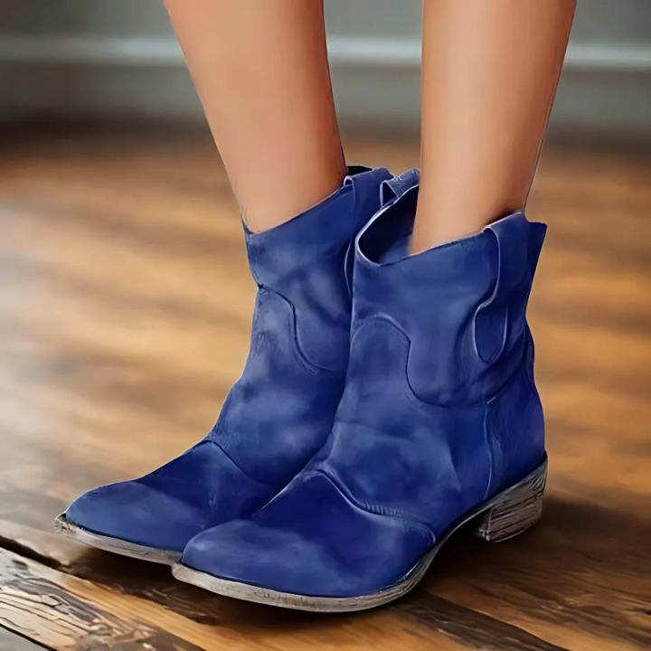 Mune | Ankle Boots - Distressed Look with Low Heel