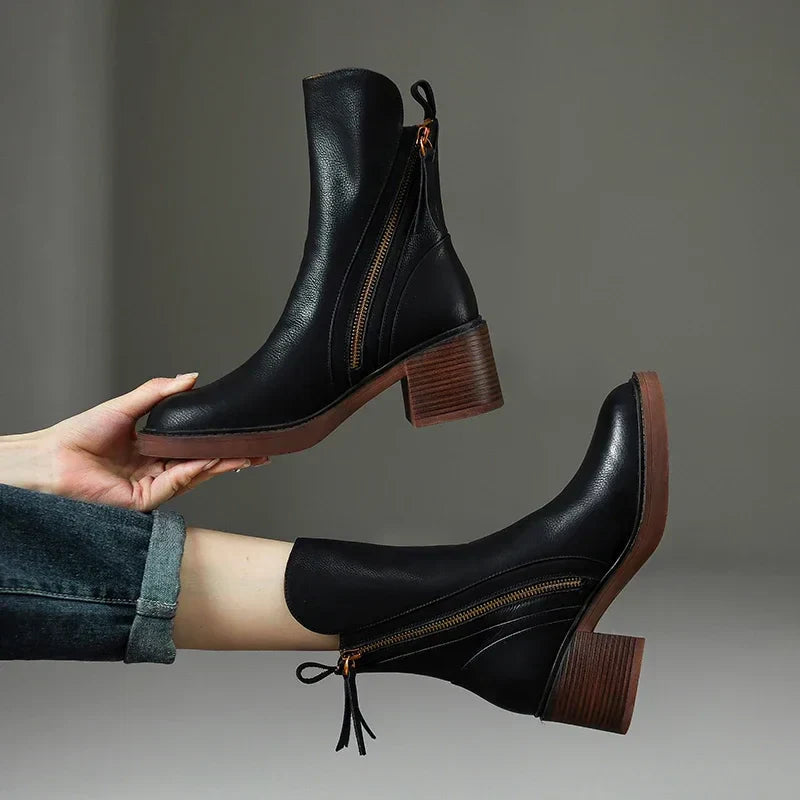 Mune | Ankle Boots with Block Heel Fashionable Shoes