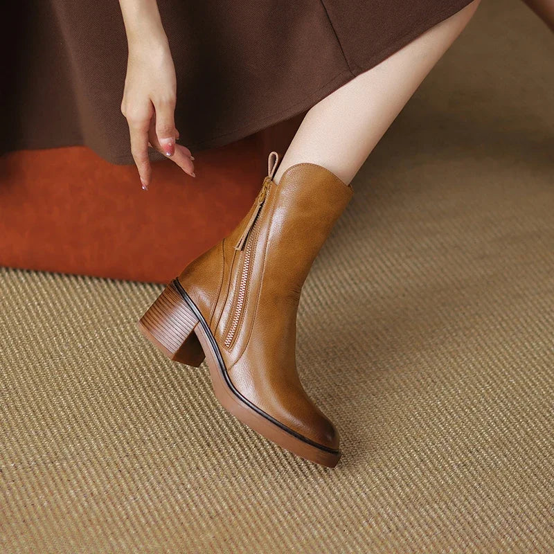 Mune | Ankle Boots with Block Heel Fashionable Shoes