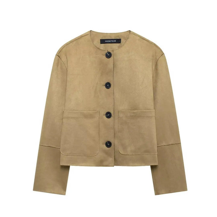 Mune | Women's Bomber Jacket with Minimalistic Design and Button Placket