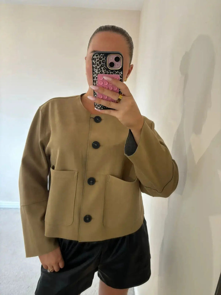 Mune | Women's Bomber Jacket with Minimalistic Design and Button Placket