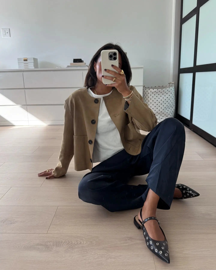 Mune | Women's Bomber Jacket with Minimalistic Design and Button Placket