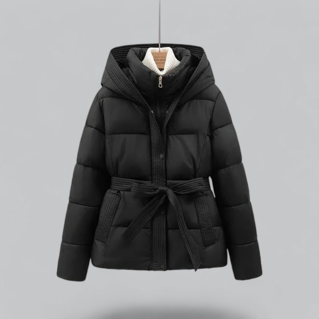 Mune | Women's Winter Parka Jacket with Hood and Waist Belt
