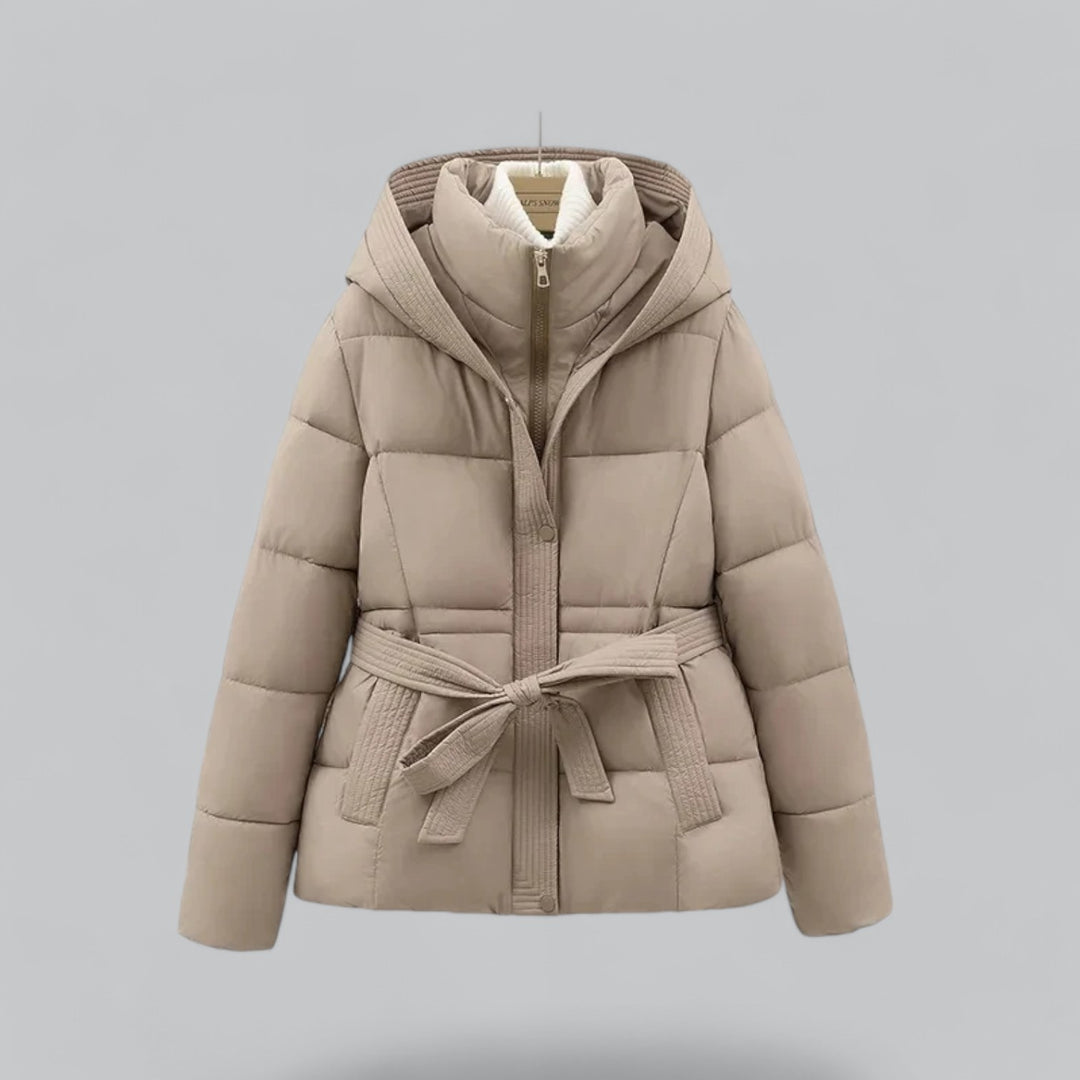 Mune | Women's Winter Parka Jacket with Hood and Waist Belt