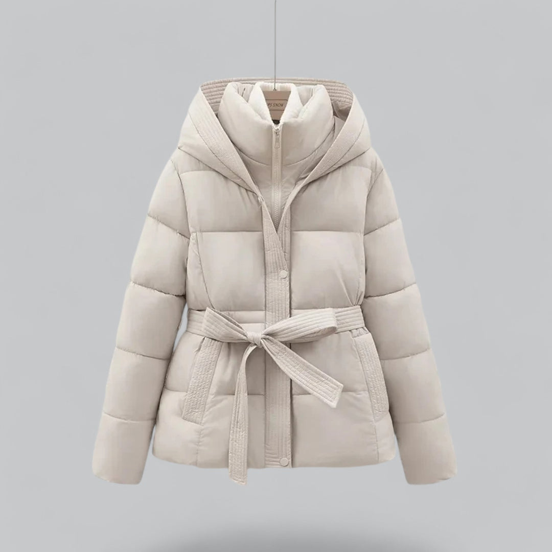 Mune | Women's Winter Parka Jacket with Hood and Waist Belt