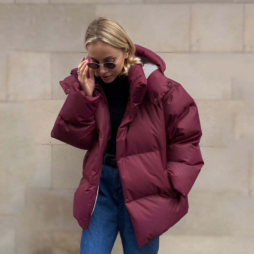 Mune | Women's Winter Puffer Jacket with Hood and Zipper