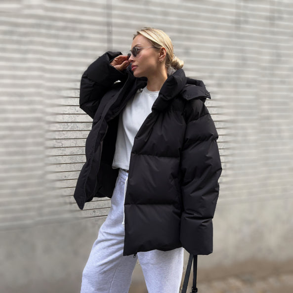 Mune | Women's Winter Puffer Jacket with Hood and Zipper