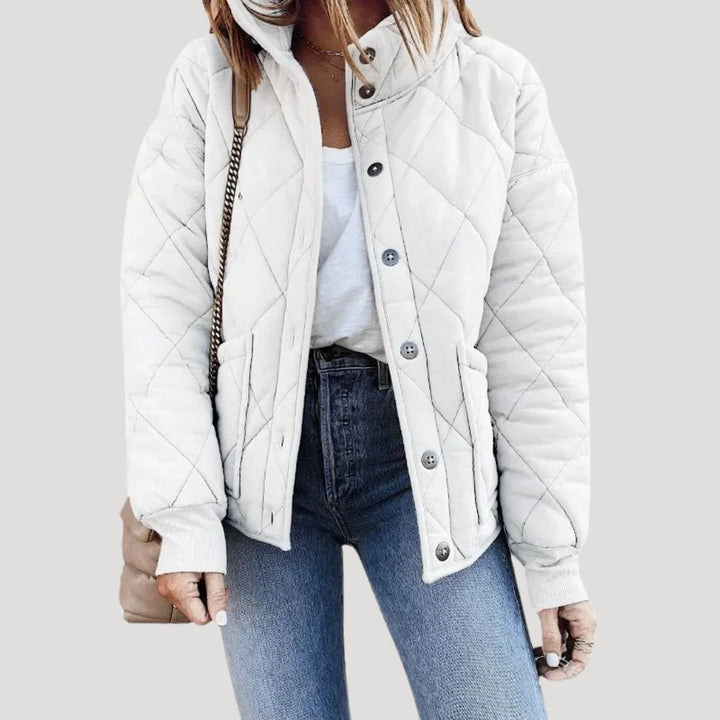 Mune | Women's Quilted Puffer Jacket with Stand Collar and Zipper Pockets