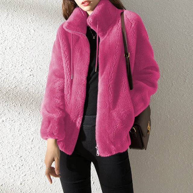 Mune | Women's Fleece Jacket with Collar and Drawstring
