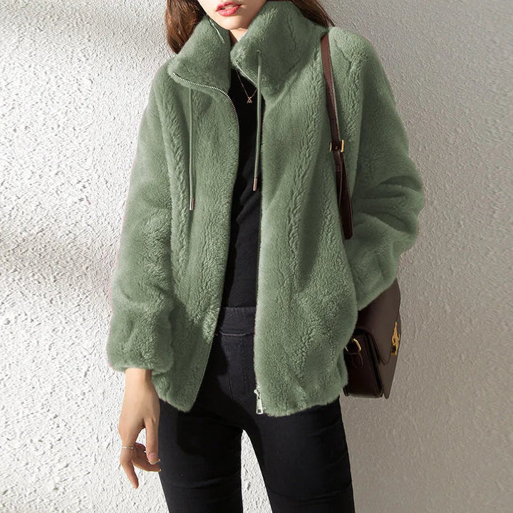 Mune | Women's Fleece Jacket with Collar and Drawstring