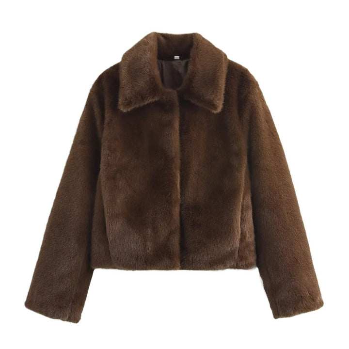 Mune | Women's Fur Coat with Classic Collar and Elegant Silhouette