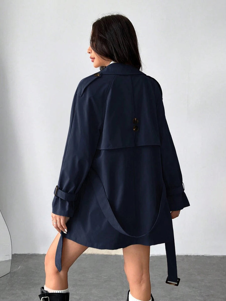 Mune | Women's Short Rain Jacket with Bow Waistband and Double Button Placket