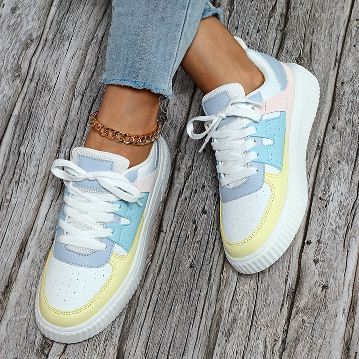 Women's Sneakers | Color Block | Lace-Up Shoes | Skate Shoes | Casual Sneakers Mune Fashion