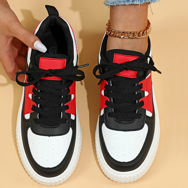 Women's Sneakers | Color Block | Lace-Up Shoes | Skate Shoes | Casual Sneakers Mune Fashion