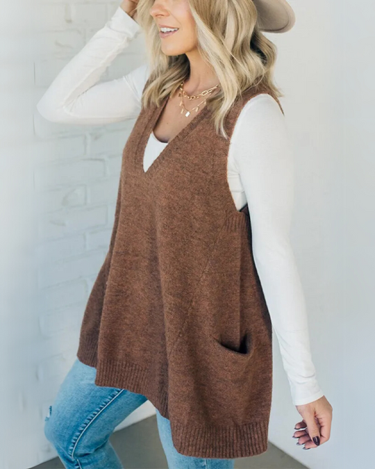 Mune | Women's Pullover Cardigan with V-Neck and Practical Pockets