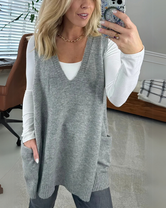 Mune | Women's Pullover Cardigan with V-Neck and Practical Pockets