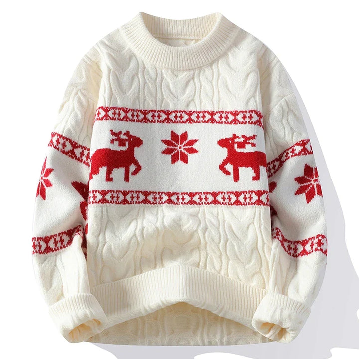 Mune | Winter sweater with deer pattern - Warm & stylish knitted sweater for the holidays