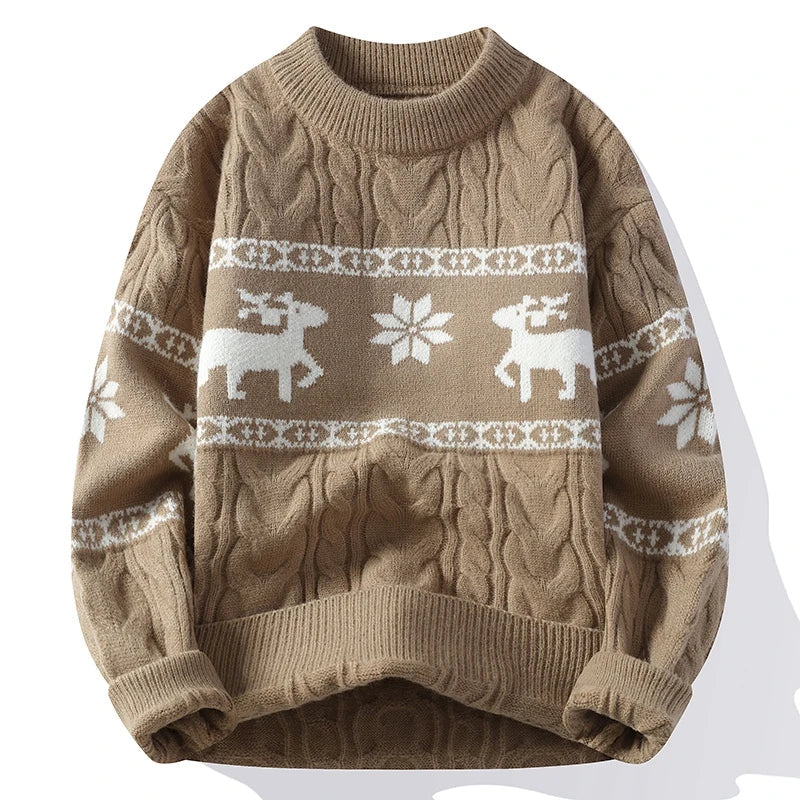 Mune | Winter sweater with deer pattern - Warm & stylish knitted sweater for the holidays