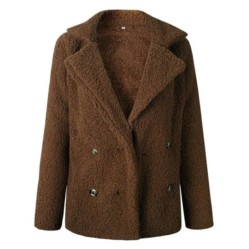 Mune | Women's Short Teddy Jacket with Lapel Collar