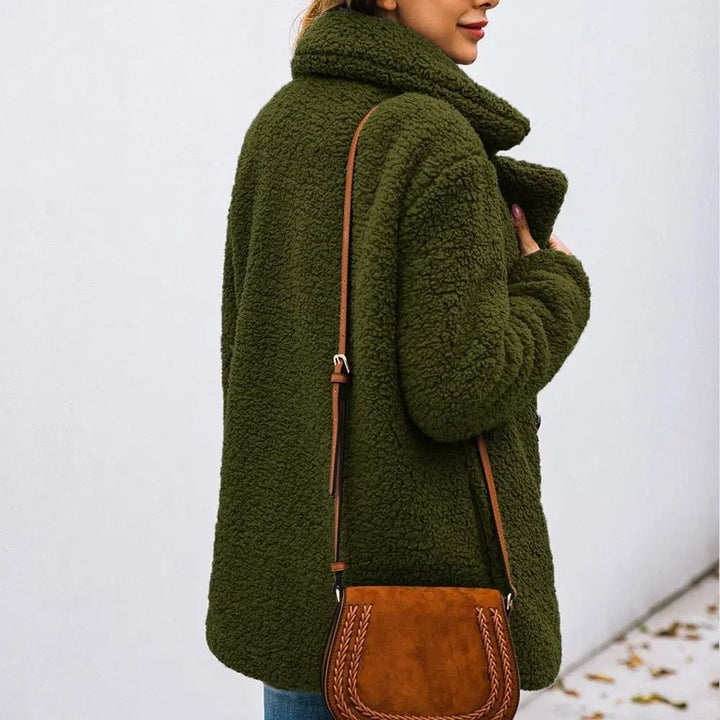 Mune | Women's Short Teddy Jacket with Lapel Collar