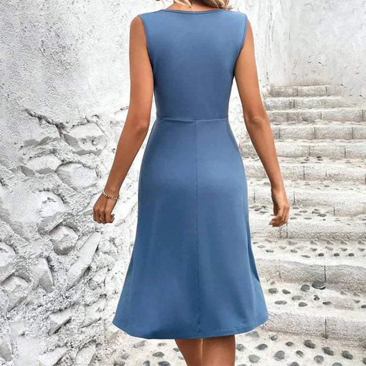 women knee-length summer dress midi
