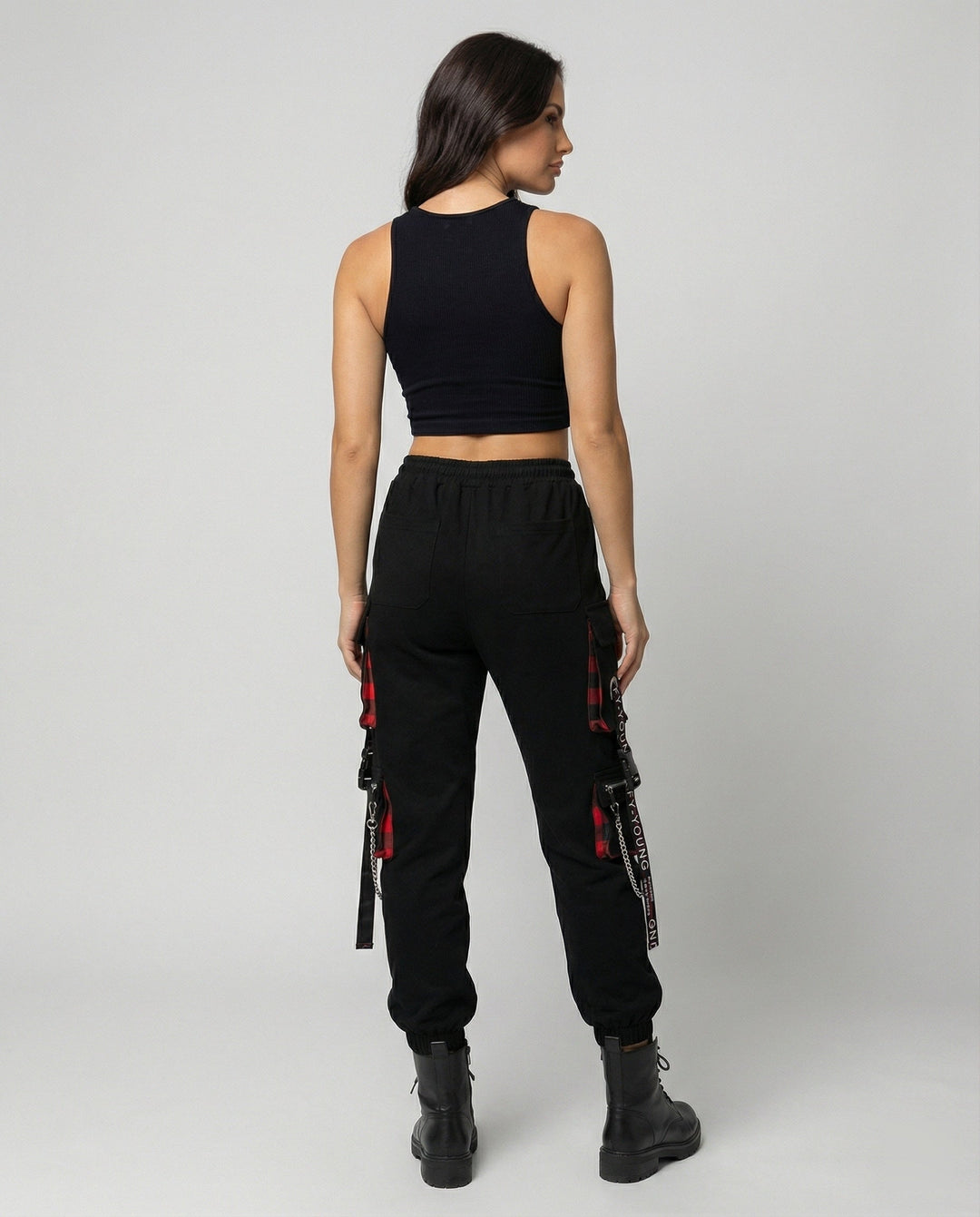High Waist Cargo Pants with Pockets for Women