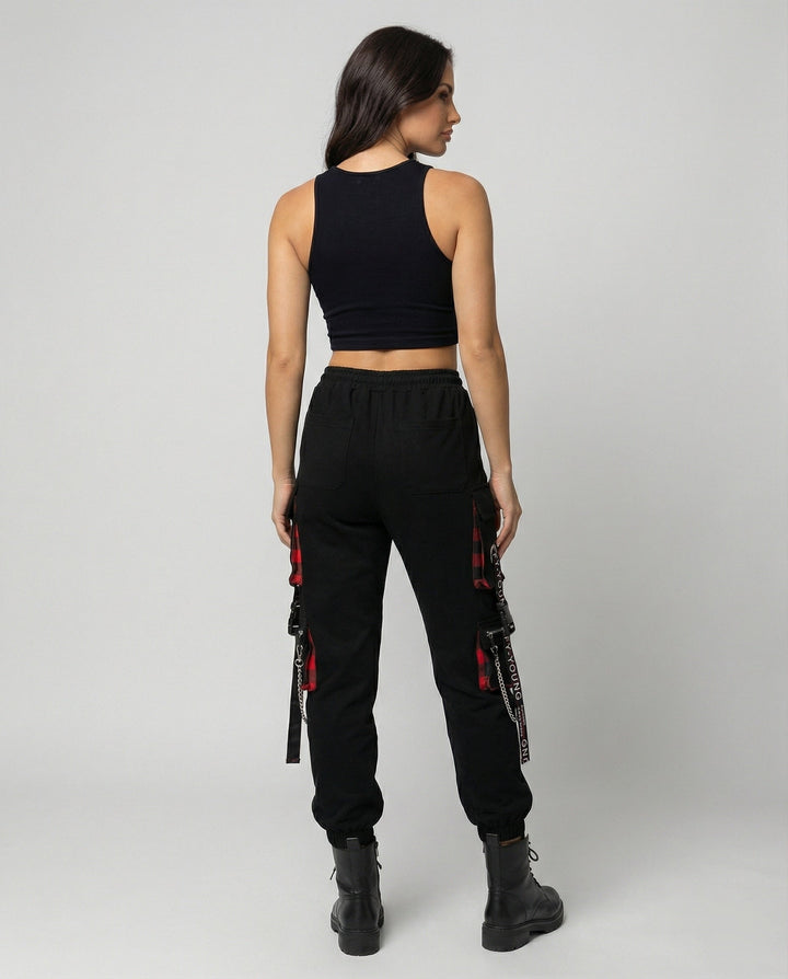 High Waist Cargo Pants with Pockets for Women