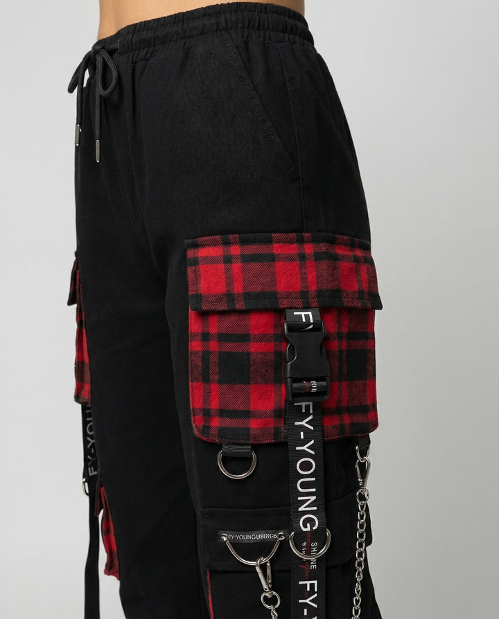 High Waist Cargo Pants with Pockets for Women