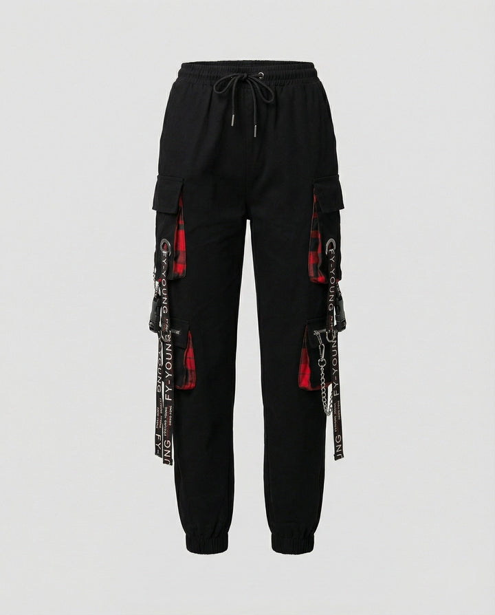High Waist Cargo Pants with Pockets for Women