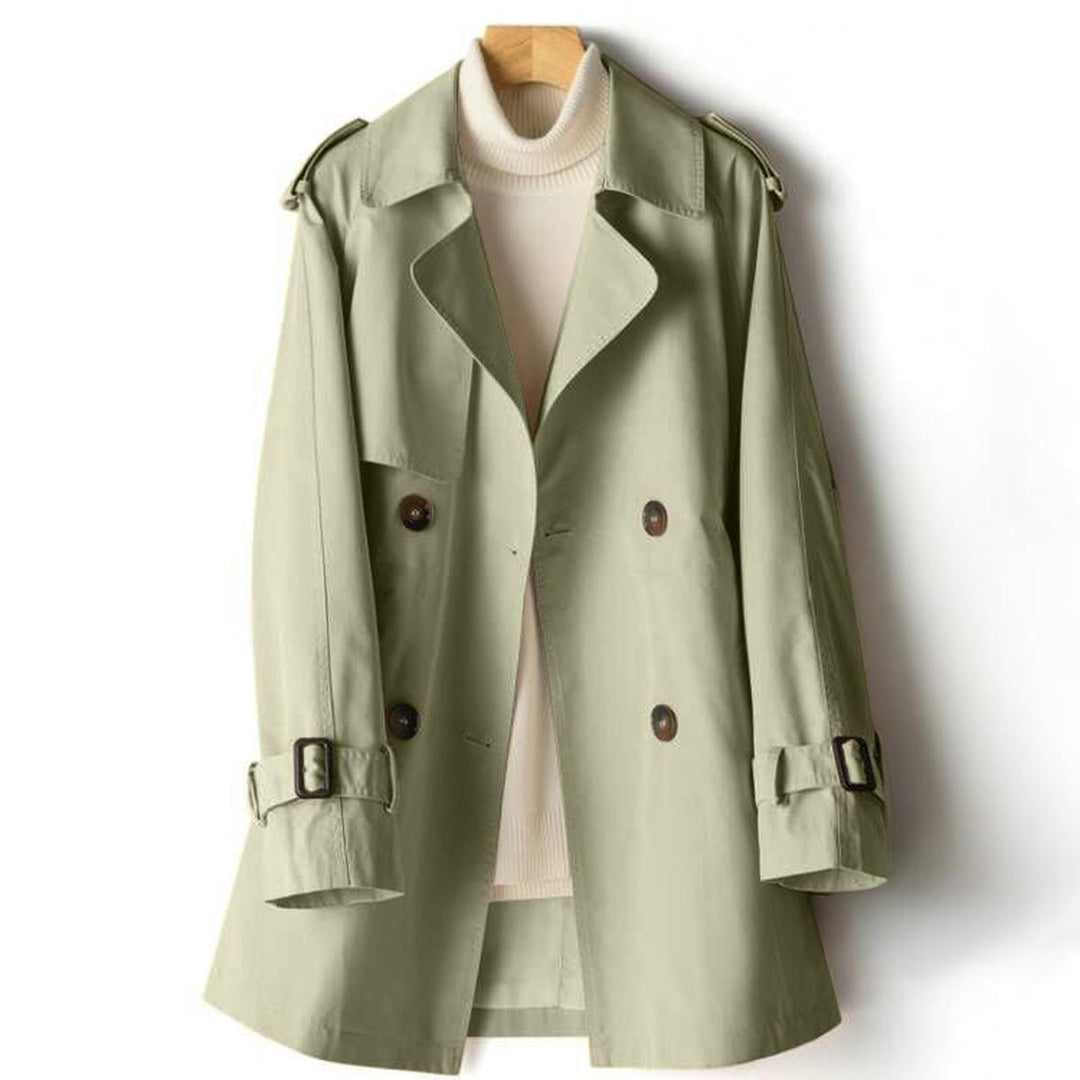 Mune | Elegant Jaquard Trench Coat with Lapel for Women