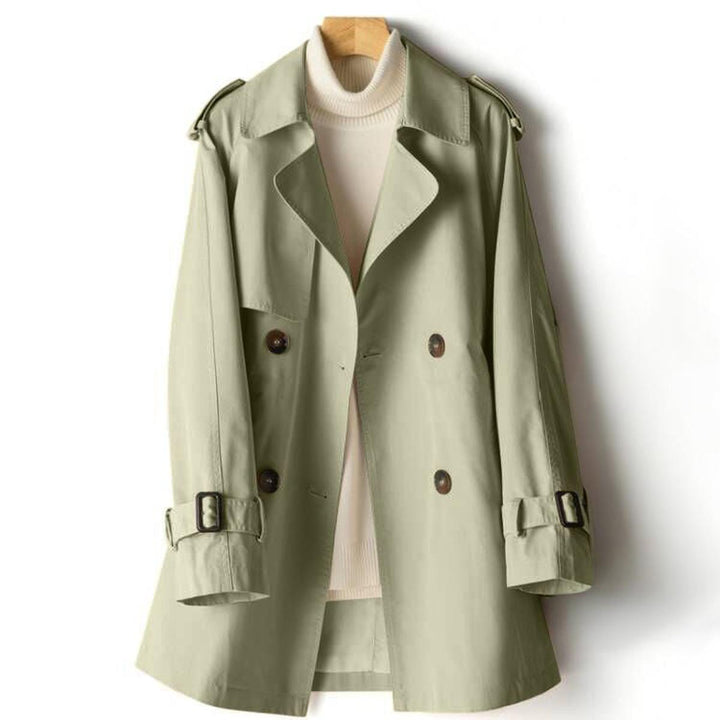 Mune | Elegant Jaquard Trench Coat with Lapel for Women