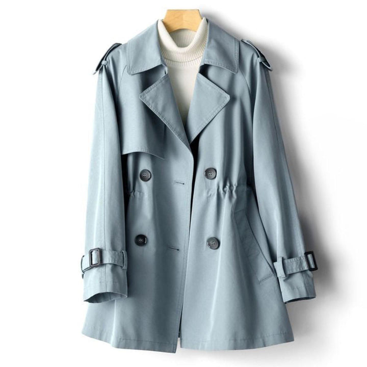 Mune | Elegant Jaquard Trench Coat with Lapel for Women