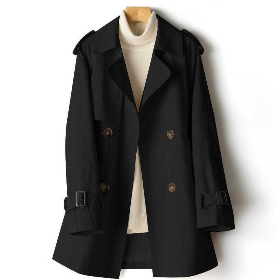 Mune | Elegant Jaquard Trench Coat with Lapel for Women