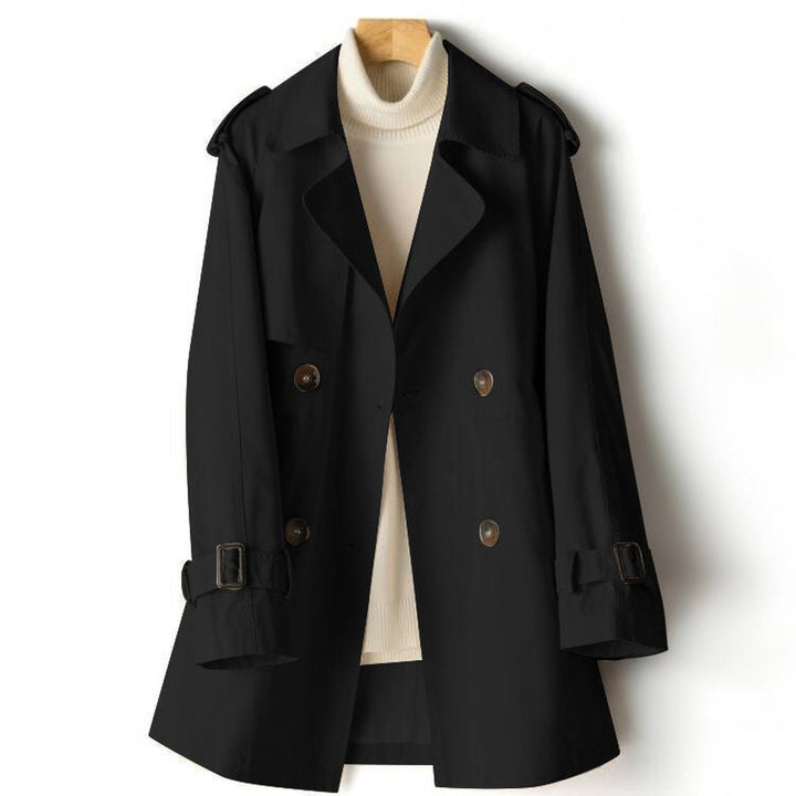 Mune | Elegant Jaquard Trench Coat with Lapel for Women