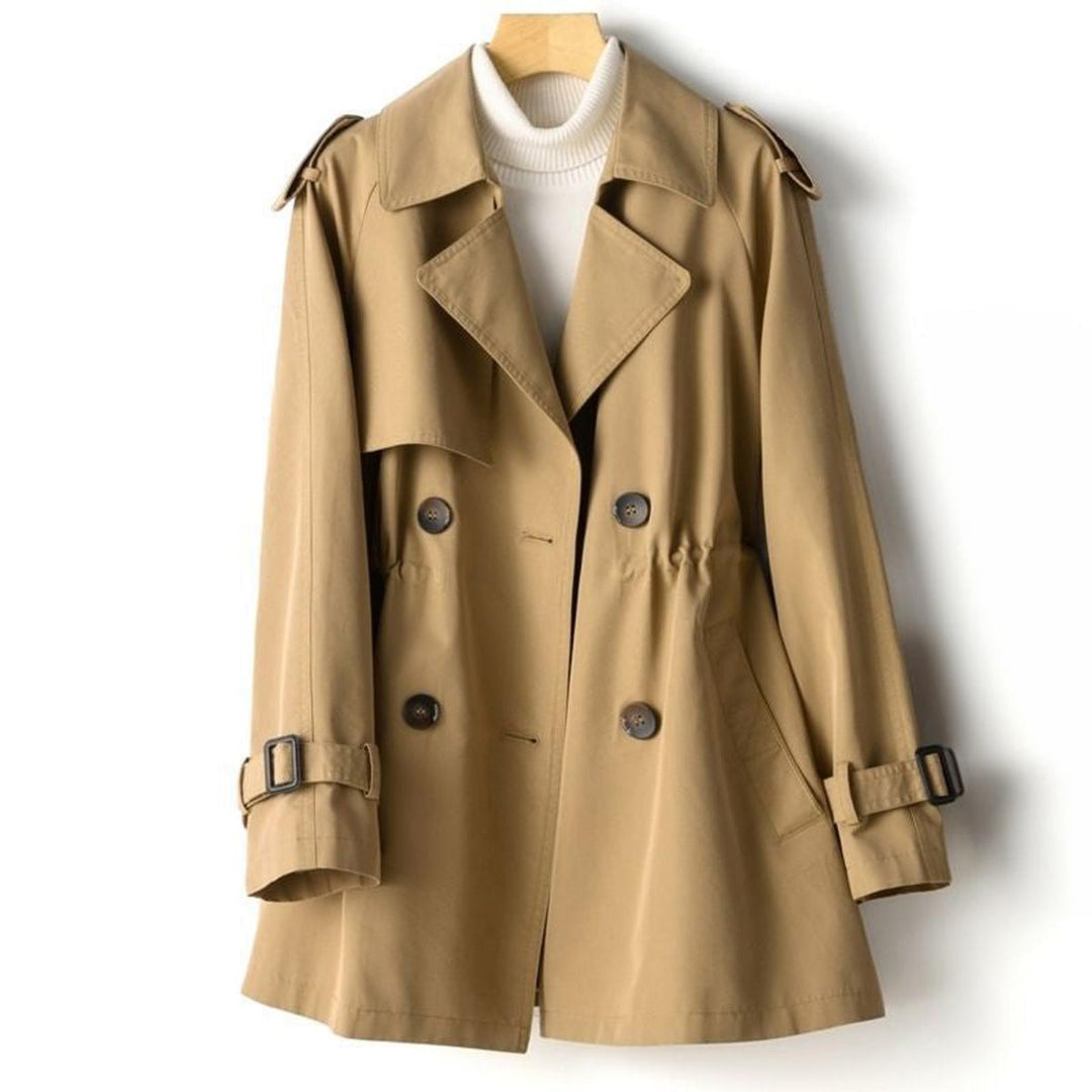 Mune | Elegant Jaquard Trench Coat with Lapel for Women