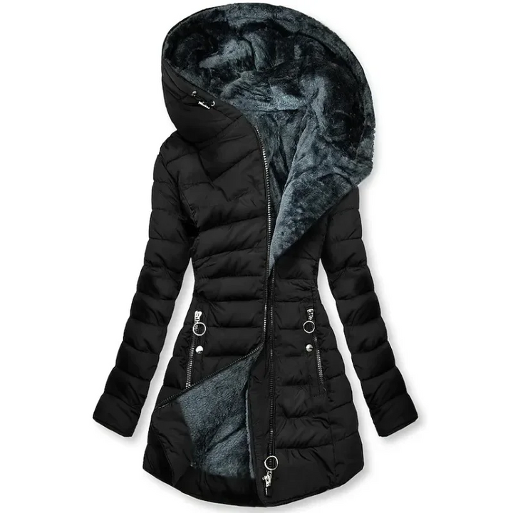 Mune | Women's Long Winter Coat with Hood and Soft Lining