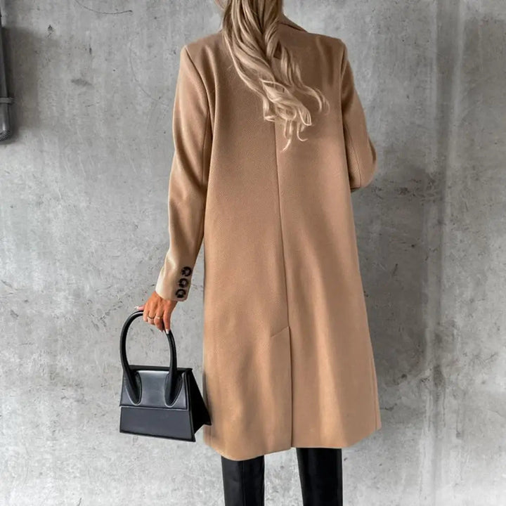 Mune | Women's Long Trench Coat with Double Buttons and Long Sleeves