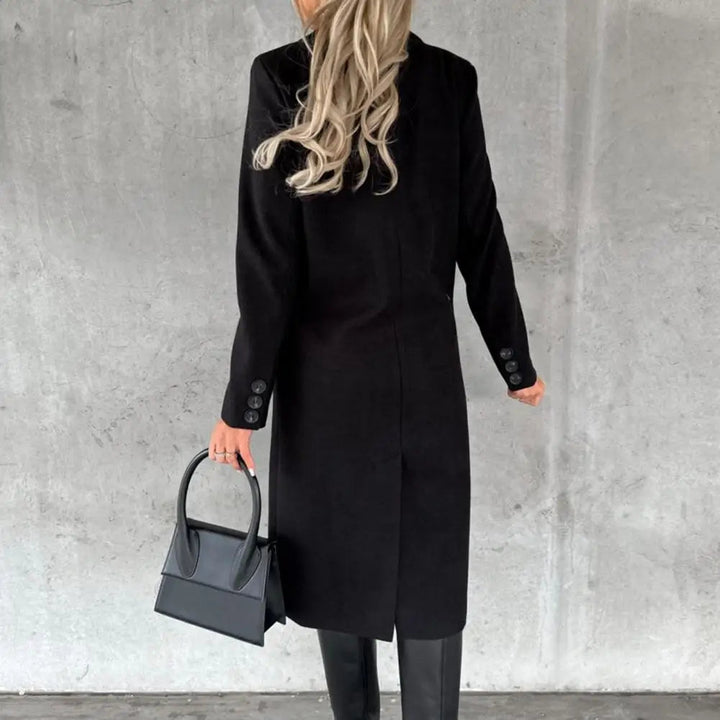 Mune | Women's Long Trench Coat with Double Buttons and Long Sleeves