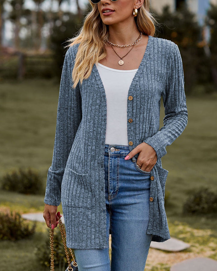 Mune | Women's Long Knitted Cardigan with Buttons