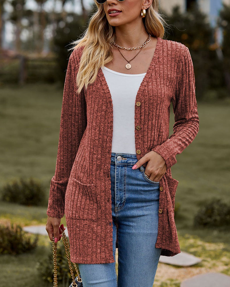 Mune | Women's Long Knitted Cardigan with Buttons