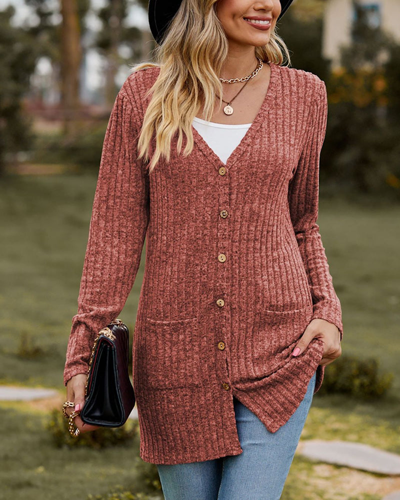 Mune | Women's Long Knitted Cardigan with Buttons
