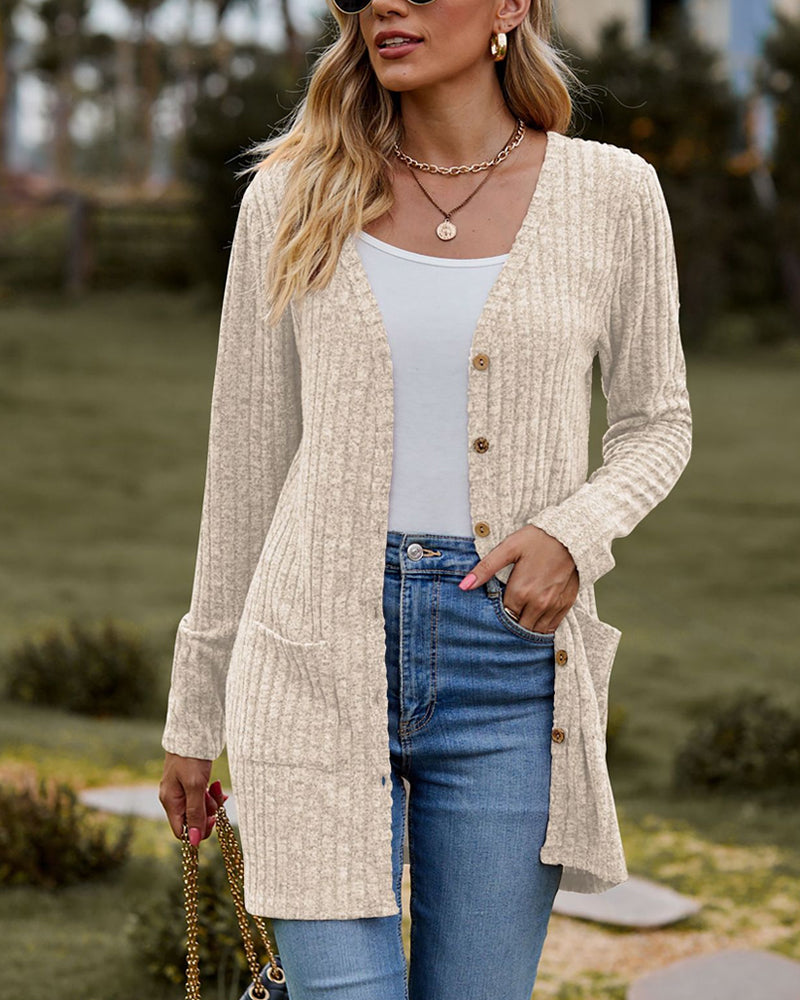Mune | Women's Long Knitted Cardigan with Buttons