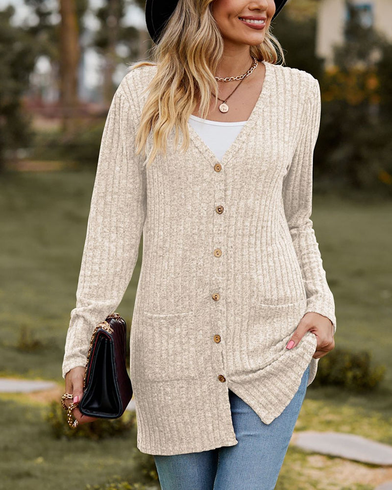 Mune | Women's Long Knitted Cardigan with Buttons