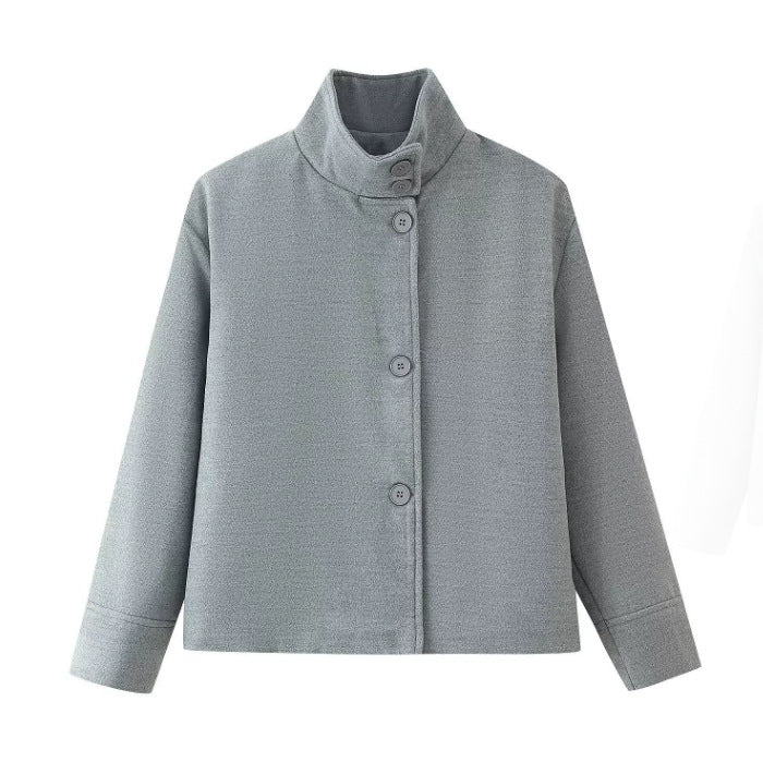 Mune | Women's jacket with button closure and stand-up collar