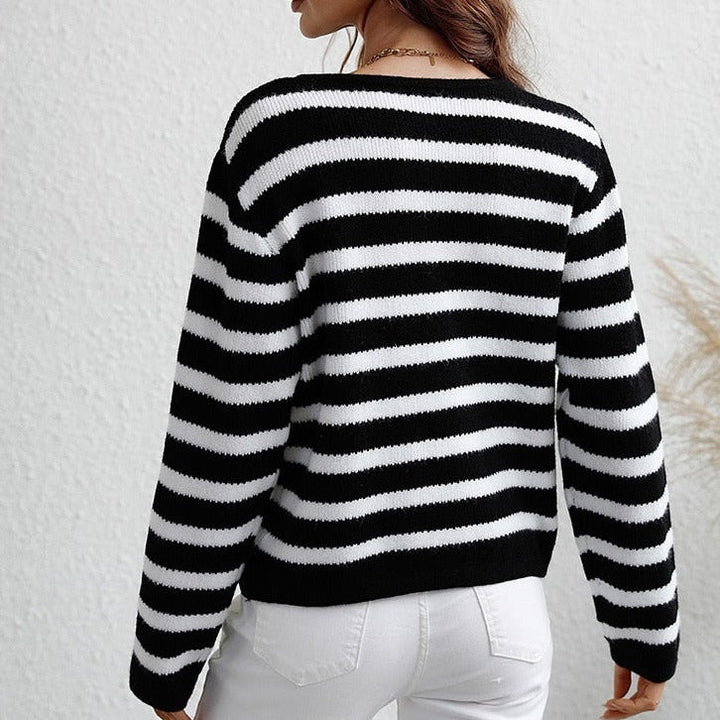 Mune | Women's Striped Cardigan with Button Closure and Soft Fabric