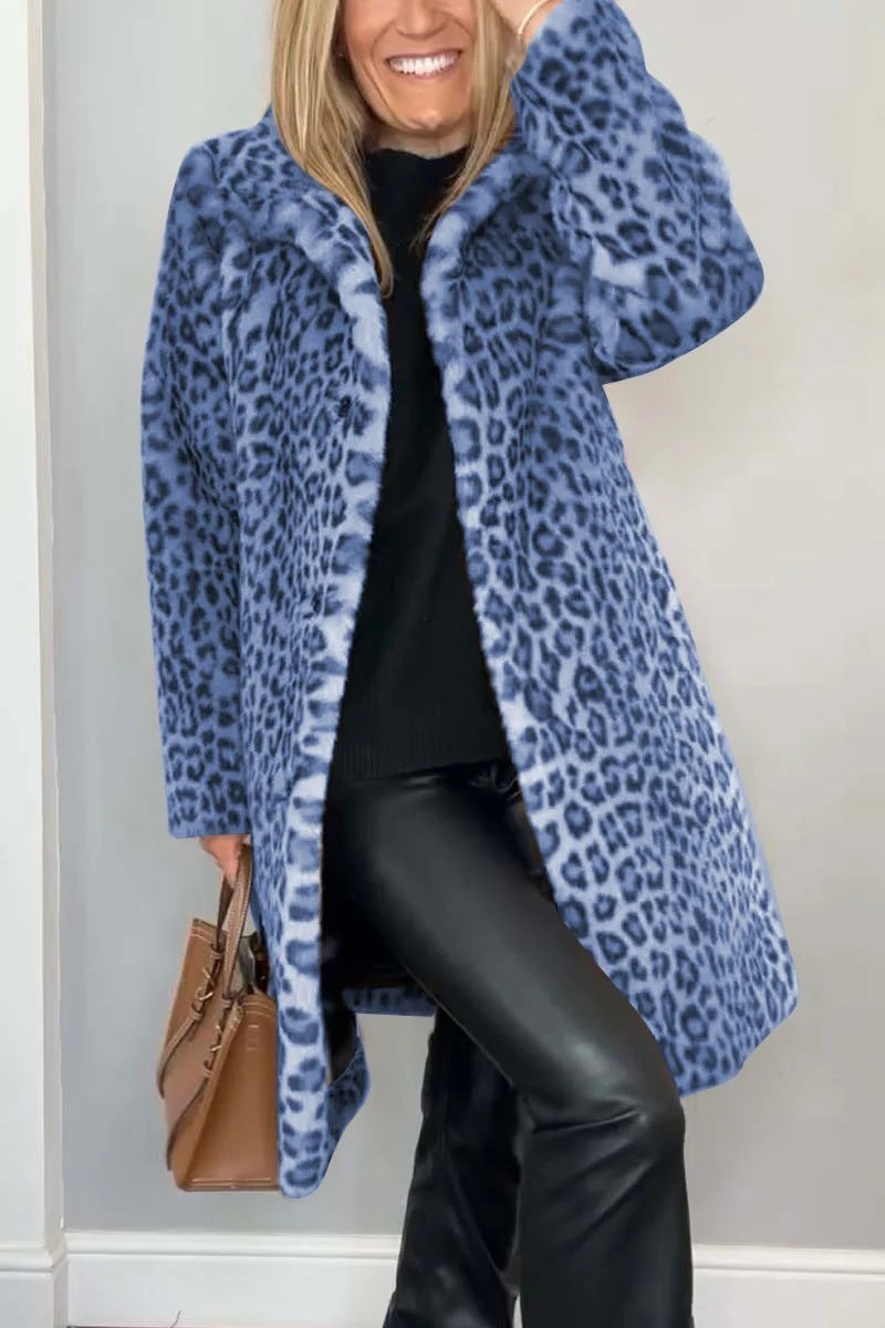 Mune | Women's Elegant Winter Jacket with Leopard Print