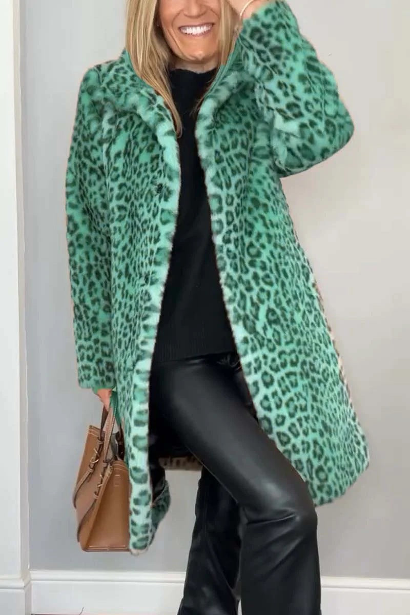 Mune | Women's Elegant Winter Jacket with Leopard Print