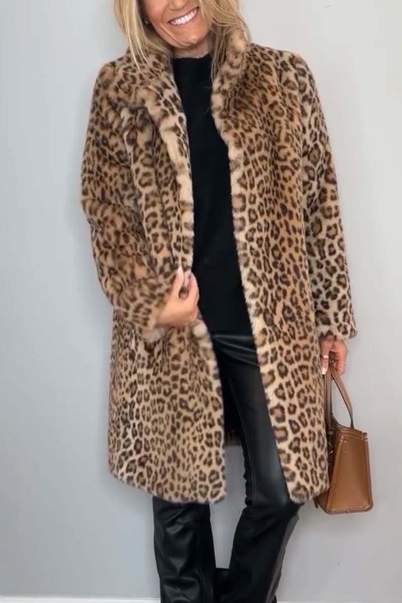 Mune | Women's Elegant Winter Jacket with Leopard Print